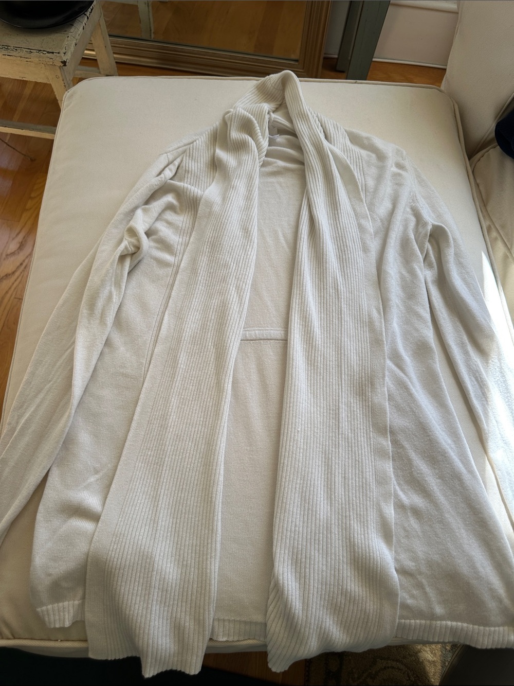 White Open-Front Women's Cardigan Sweater